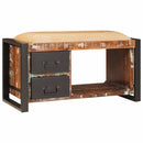 vidaXL Tárolópad Sokszínű 80 x 35 x 40 cm Tömör újrahasznosított fa