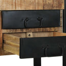 vidaXL Végasztal fiókkal Barna 40 x 40 x 80 cm Tömör nyers mangófa