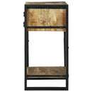 vidaXL Végasztal fiókkal Barna 40 x 40 x 80 cm Tömör nyers mangófa