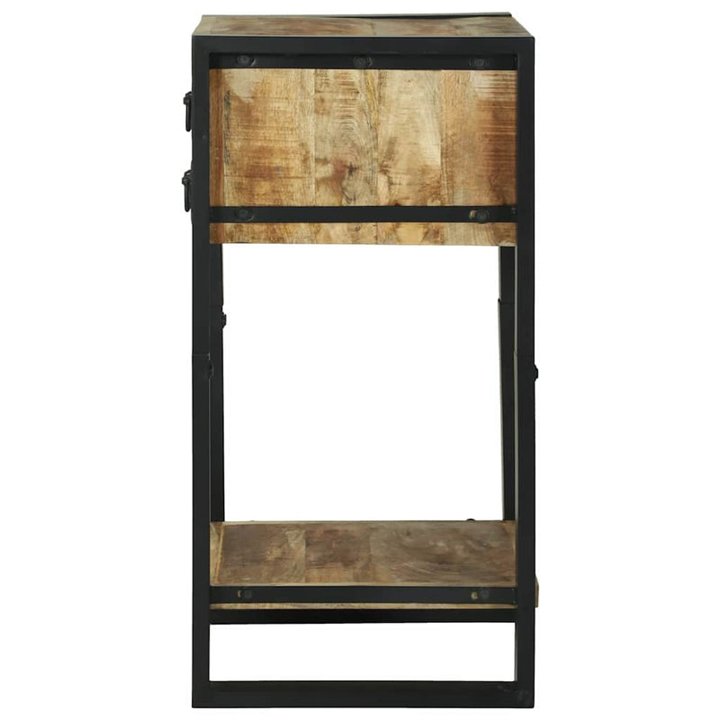 vidaXL Végasztal fiókkal Barna 40 x 40 x 80 cm Tömör nyers mangófa