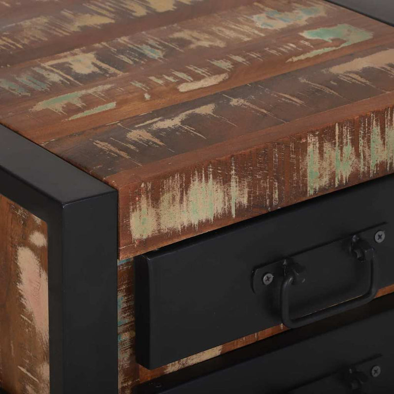 vidaXL Végasztal Sokszínű 40 x 40 x 80 cm Szilárd újrahasznosított fa