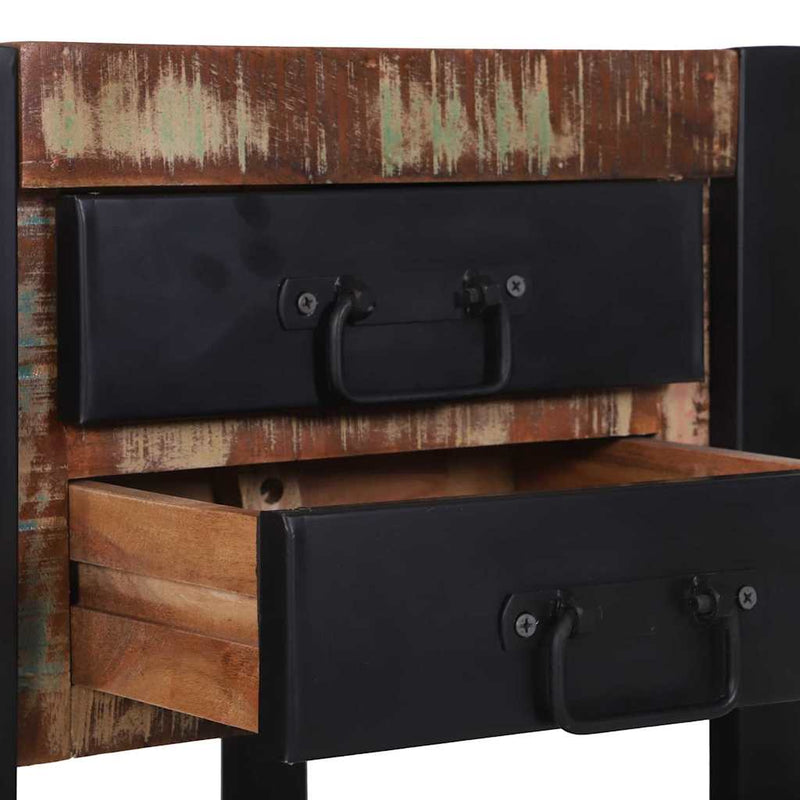 vidaXL Végasztal Sokszínű 40 x 40 x 80 cm Szilárd újrahasznosított fa