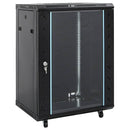vidaXL fekete 15U hálózati szekrény 19" IP20 60 x 45 x 86 cm