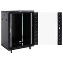 vidaXL fekete 15U hálózati szekrény 19" IP20 60 x 45 x 86 cm