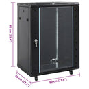 vidaXL fekete 15U hálózati szekrény 19" IP20 60 x 45 x 86 cm