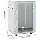 vidaXL szürke 15U hálózati szekrény 19" IP20 60 x 45 x 86 cm