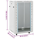 vidaXL szürke 18U hálózati szekrény 19" IP20 60 x 60 x 100 cm