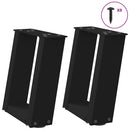 vidaXL 2 db U alakú fekete acél dohányzóasztal láb 30x(30-31) cm