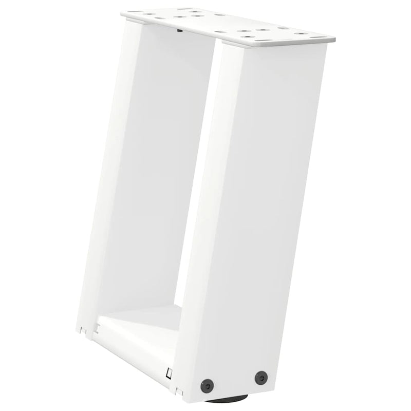 vidaXL 2 db U alakú fehér dohányzóasztal láb 30x(30-31) cm acél