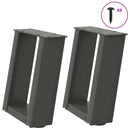 vidaXL 2 db antracitszürke, U alakú acél dohányzóasztal láb 30x(30-31) cm