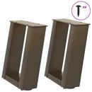 vidaXL 2 db U alakú natúr acél dohányzóasztal láb 30x(30-31) cm