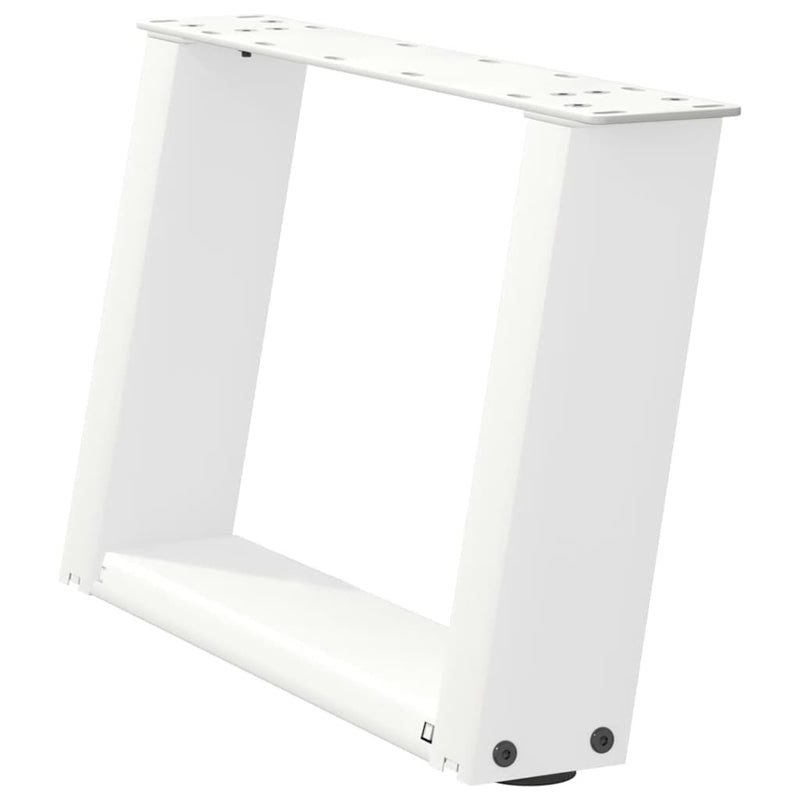 vidaXL 2 db U alakú dohányzóasztal láb fehér 40 x (30-31) cm acél