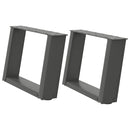 vidaXL 2 db antracitszürke U-alakú acél dohányzóasztal láb 40x(30-31) cm