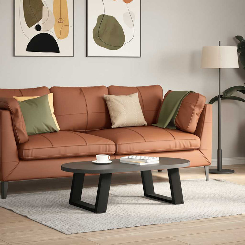vidaXL 2 db fekete, U alakú acél dohányzóasztal láb 50 x (30-31) cm
