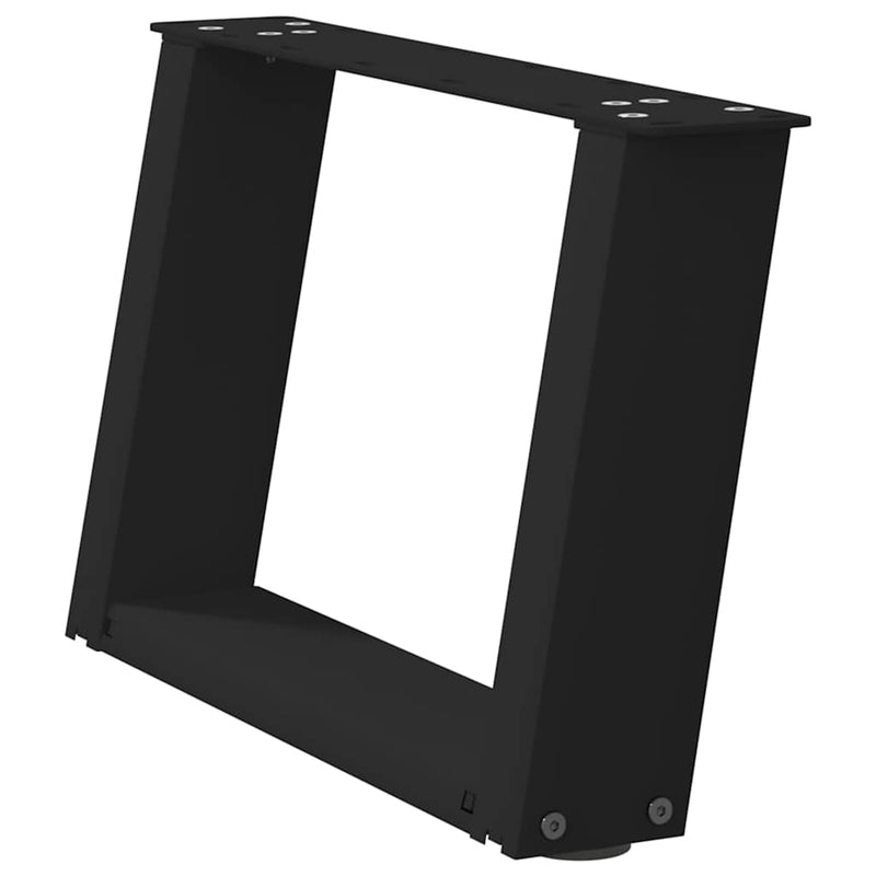 vidaXL 2 db fekete, U alakú acél dohányzóasztal láb 50 x (30-31) cm
