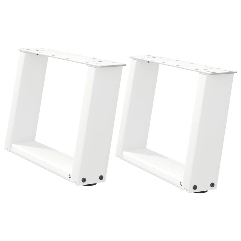 vidaXL 2 db U alakú fehér dohányzóasztal láb 50 x (30-31) cm acél