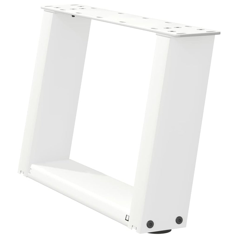 vidaXL 2 db U alakú fehér dohányzóasztal láb 50 x (30-31) cm acél