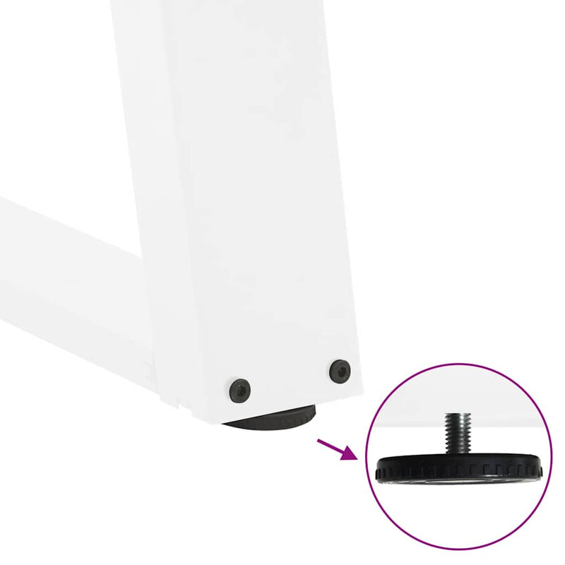 vidaXL 2 db U alakú fehér dohányzóasztal láb 50 x (30-31) cm acél