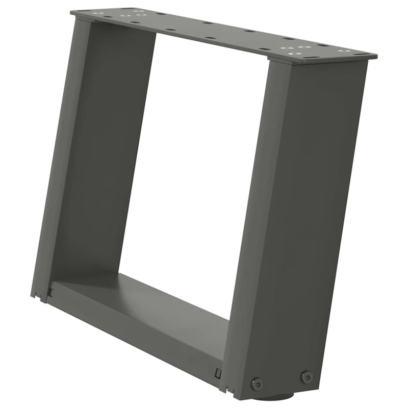 vidaXL 2 db antracitszürke U-alakú acél dohányzóasztal láb 50x(30-31) cm