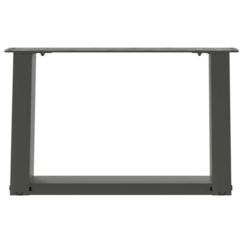 vidaXL 2 db antracitszürke U-alakú acél dohányzóasztal láb 50x(30-31) cm