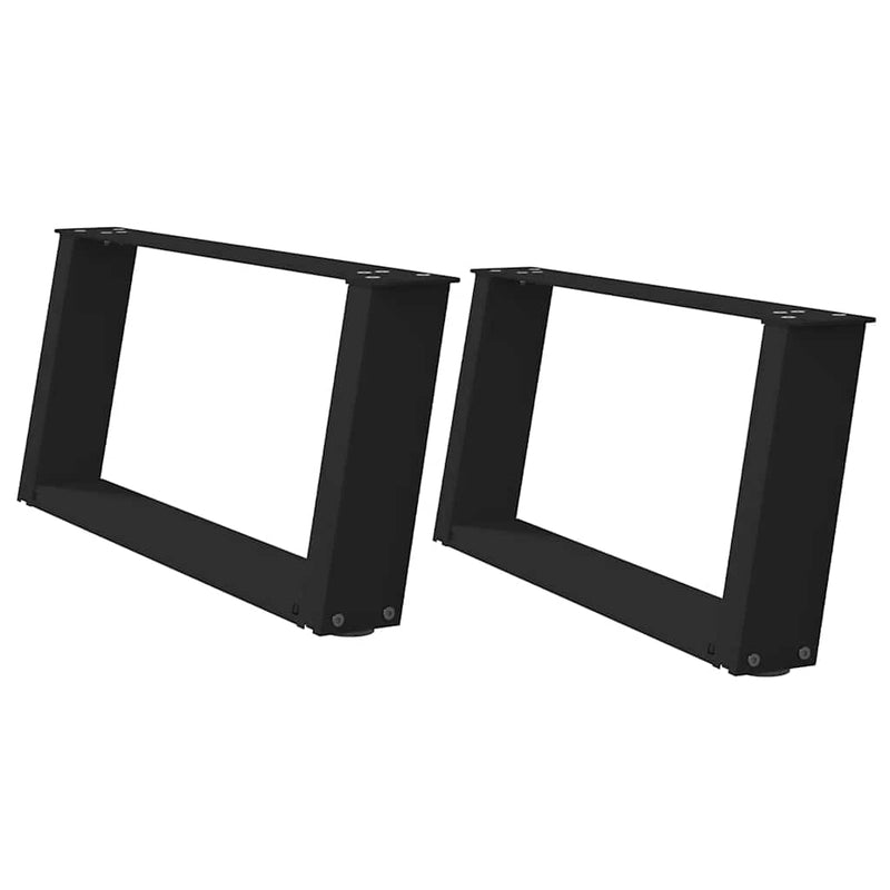 vidaXL 2 db U alakú dohányzóasztal láb fekete 60 x (30-31) cm acél dohányzóasztal láb