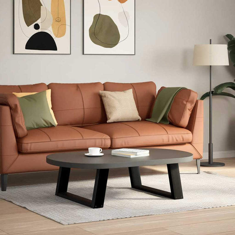 vidaXL 2 db U alakú dohányzóasztal láb fekete 60 x (30-31) cm acél dohányzóasztal láb