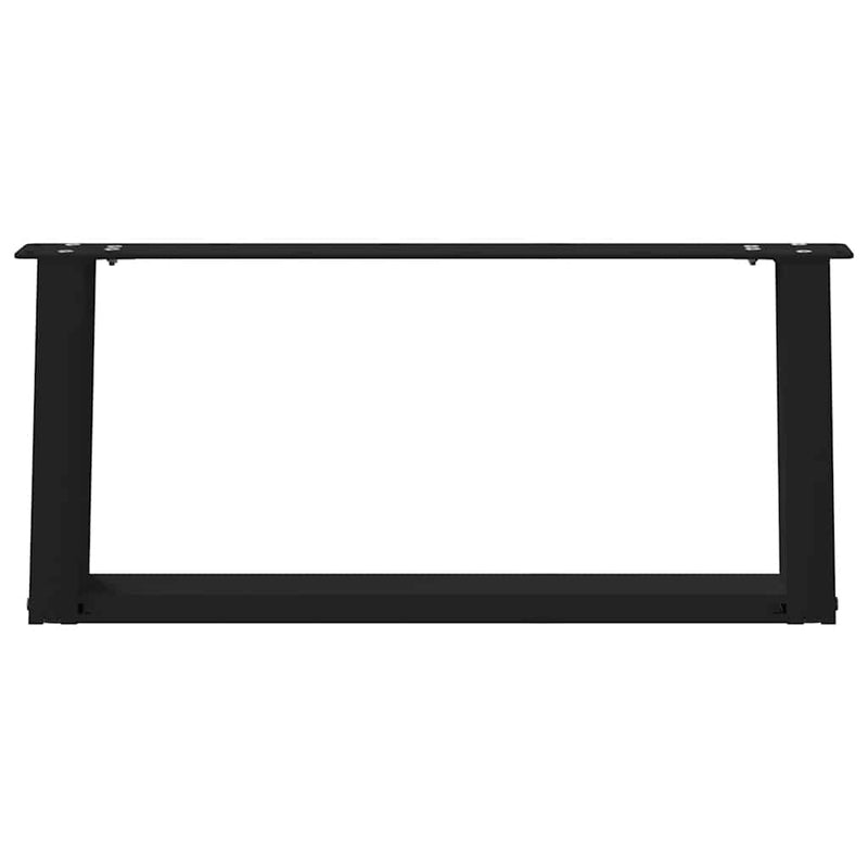 vidaXL 2 db U alakú dohányzóasztal láb fekete 60 x (30-31) cm acél dohányzóasztal láb