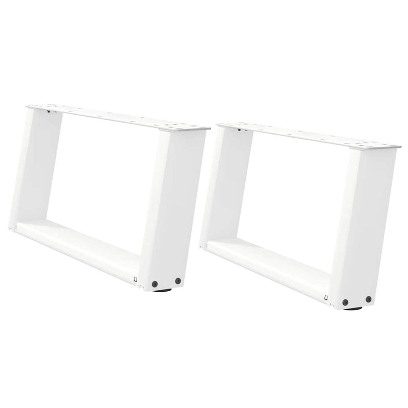 vidaXL 2 db U alakú dohányzóasztal láb fehér 60 x (30-31) cm acél