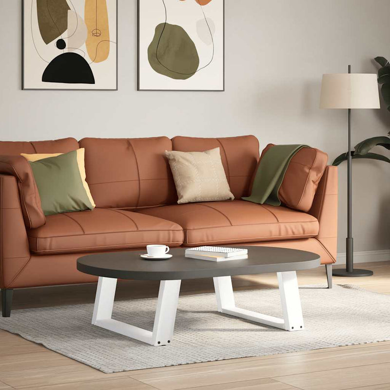 vidaXL 2 db U alakú dohányzóasztal láb fehér 60 x (30-31) cm acél