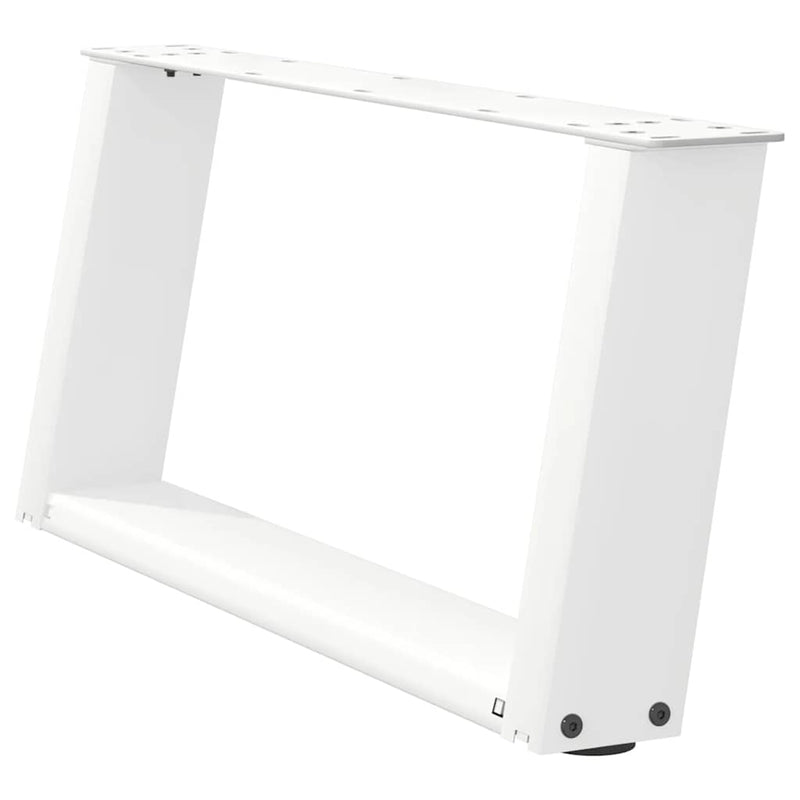vidaXL 2 db U alakú dohányzóasztal láb fehér 60 x (30-31) cm acél