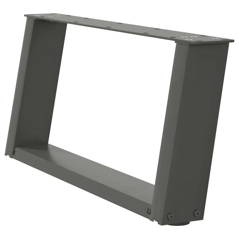 vidaXL 2 db antracitszürke, U alakú acél dohányzóasztal láb 60 x (30-31) cm