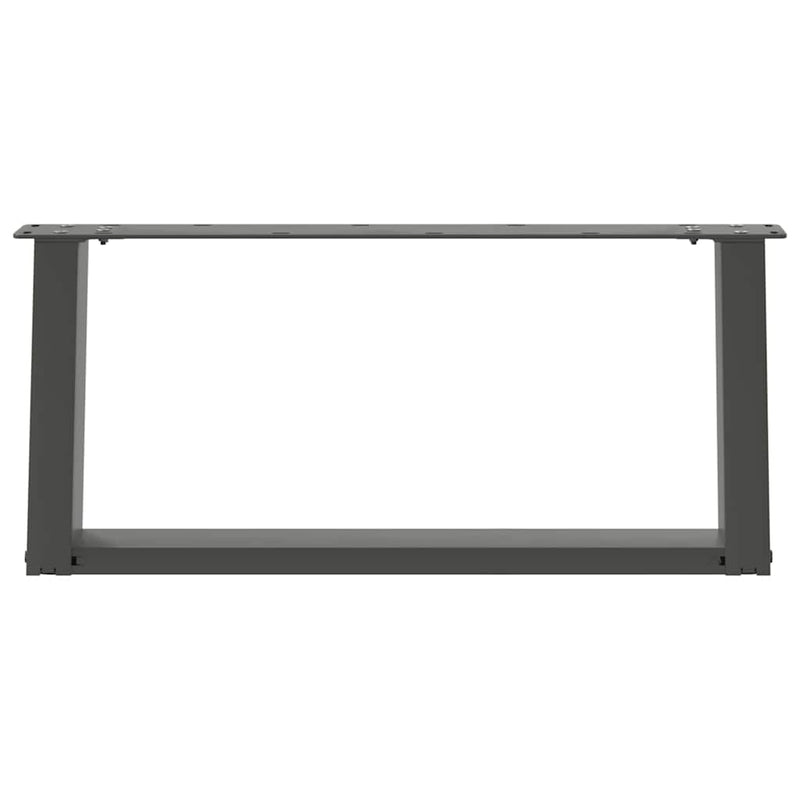 vidaXL 2 db antracitszürke, U alakú acél dohányzóasztal láb 60 x (30-31) cm