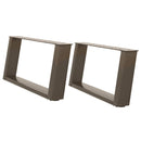 vidaXL 2 db U alakú dohányzóasztal láb natúr acélból 60x(30-31) cm