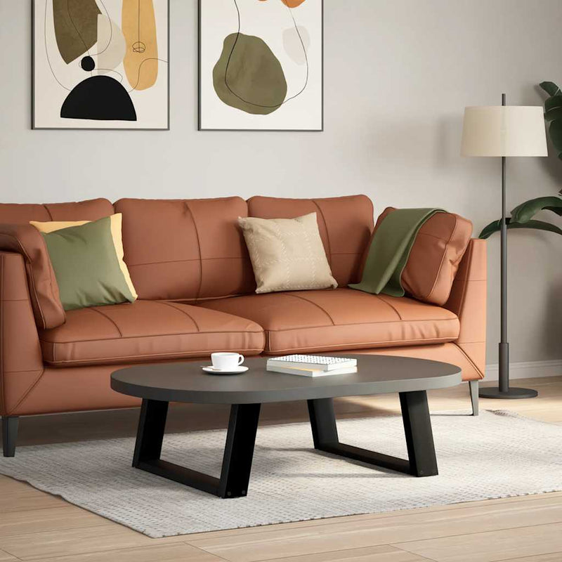 vidaXL 2 db U alakú dohányzóasztal láb fekete 70 x (30-31) cm acél dohányzóasztal láb