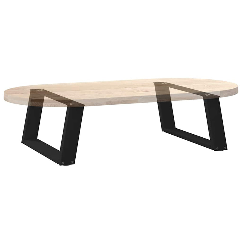 vidaXL 2 db U alakú dohányzóasztal láb fekete 70 x (30-31) cm acél dohányzóasztal láb