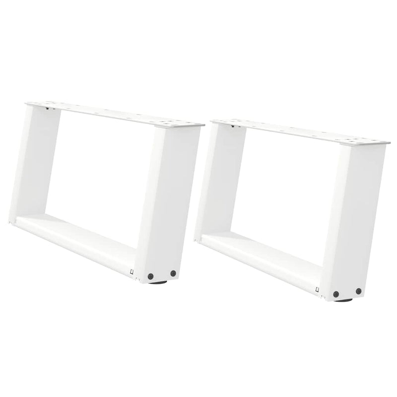 vidaXL 2 db U alakú fehér dohányzóasztal láb 70 x (30-31) cm acél