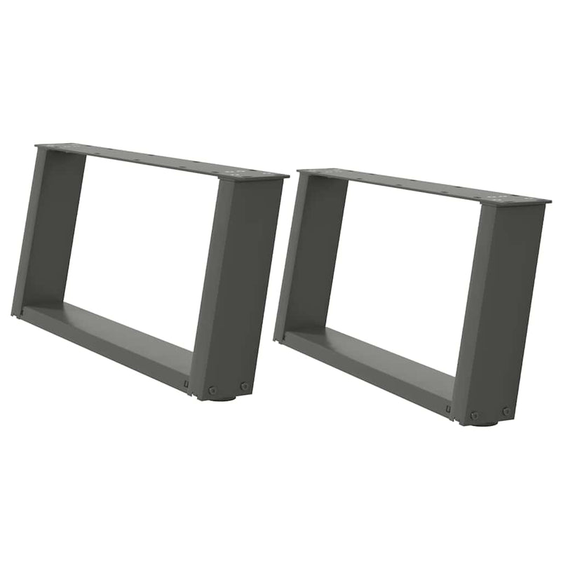 vidaXL 2 db antracitszürke, U alakú acél dohányzóasztal láb 70 x (30-31) cm