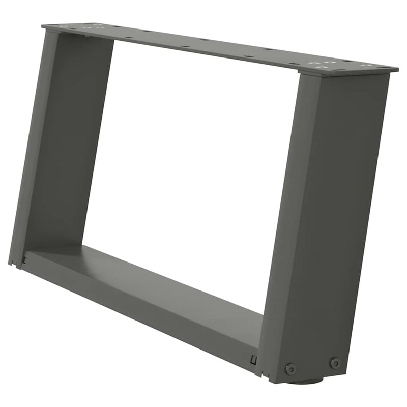 vidaXL 2 db antracitszürke, U alakú acél dohányzóasztal láb 70 x (30-31) cm