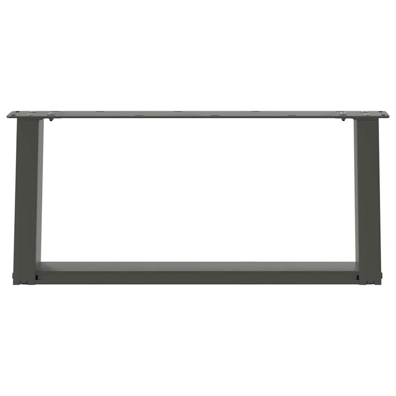 vidaXL 2 db antracitszürke, U alakú acél dohányzóasztal láb 70 x (30-31) cm
