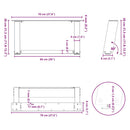 vidaXL 2 db U alakú natúr acél dohányzóasztal láb 70x(30-31) cm