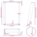 vidaXL 2 db U alakú dohányzóasztal láb fekete 28 x (42-43) cm acél dohányzóasztal láb