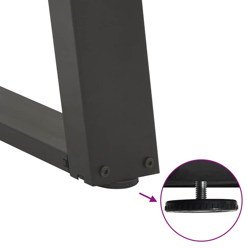 vidaXL 2 db antracitszürke U-alakú dohányzóasztal láb 28x(42-43) cm acél
