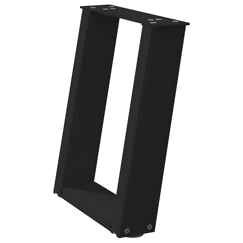vidaXL 2 db fekete, U alakú acél dohányzóasztal láb 38x(42-43) cm
