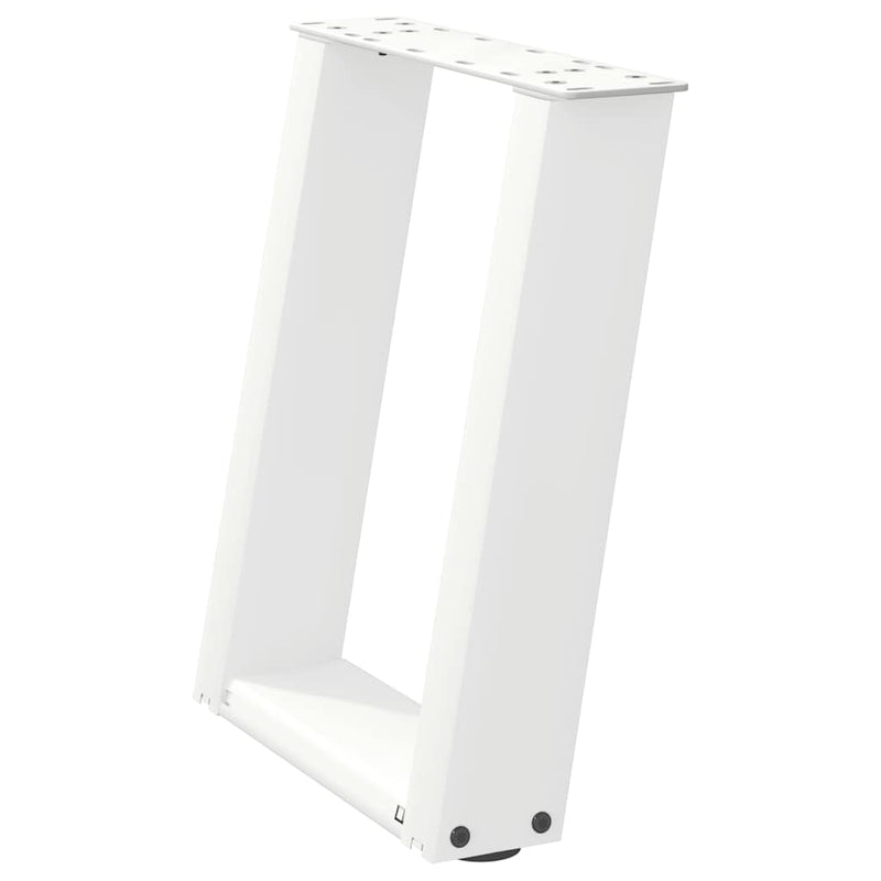 vidaXL 2 db U alakú fehér dohányzóasztal láb 38x(42-43) cm acél
