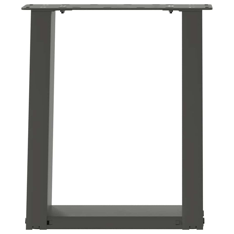 vidaXL 2 db antracitszürke U-alakú acél dohányzóasztal láb 38x(42-43) cm