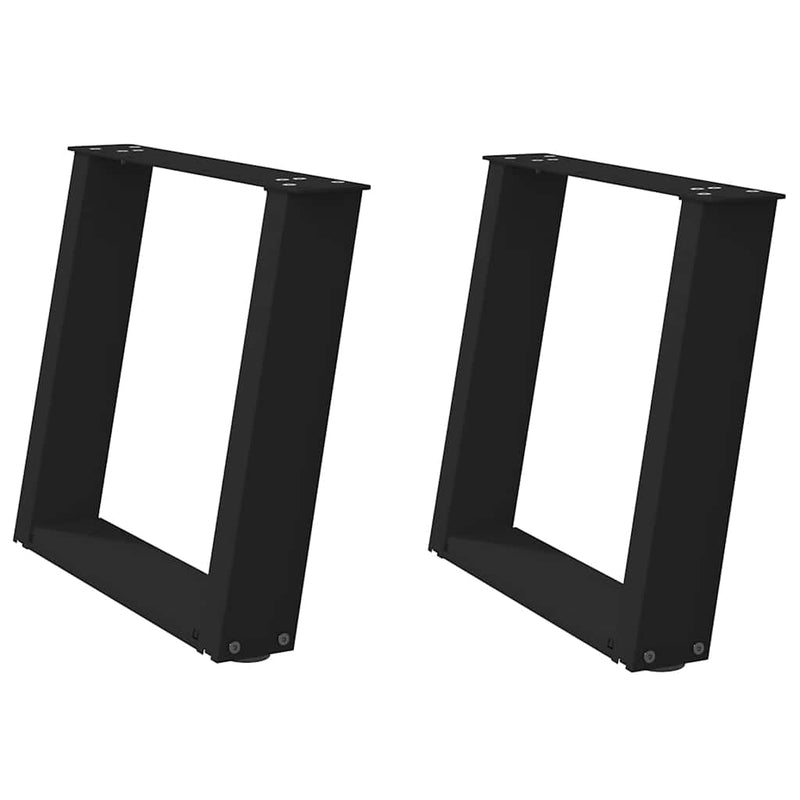 vidaXL 2 db U alakú dohányzóasztal láb fekete 50 x (42-43) cm acél dohányzóasztal láb