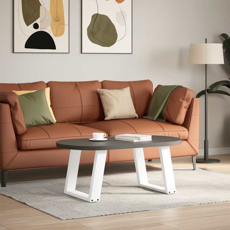 vidaXL 2 db U alakú dohányzóasztal láb fehér 50 x (42-43) cm acél dohányzóasztalhoz