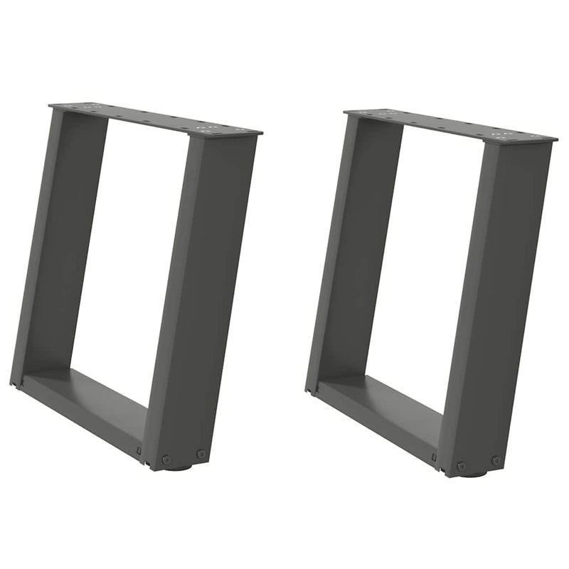 vidaXL 2 db antracitszürke, U alakú acél dohányzóasztal láb 50 x (42-43) cm