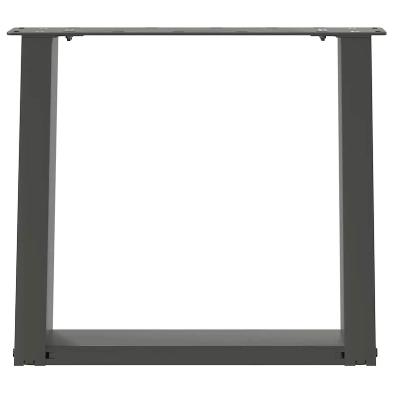 vidaXL 2 db antracitszürke, U alakú acél dohányzóasztal láb 50 x (42-43) cm