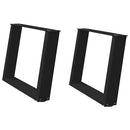 vidaXL 2 db U alakú dohányzóasztal láb fekete 60 x (42-43) cm acél dohányzóasztal láb